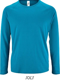 SOL'S Sporty LSL Men Pánske športové tričko s dlhým rukávom 25.2071 aqua
