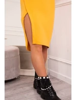 Šaty s kapucňou a bočným rázporkom broskyňové Šaty s kapucňou a bočným rázporkom broskyňové