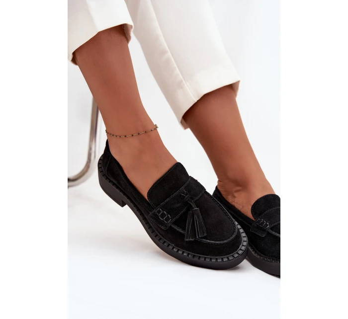 Dámské semišové s třásněmi D&A černé model 21711964 - S.Barski