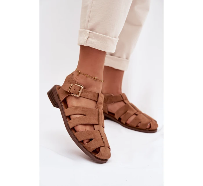 Dámské sandály Římské s Zlatým přezkou Camel Janessa