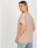 Dámská halenka LK BZ model 18309976 béžová - FPrice Dámská halenka LK BZ model 18309976 béžová - FPrice