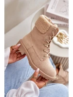 Dámske zateplené členkové topánky Workery Zippered Beige Mivael Dámske zateplené členkové topánky Workery Zippered Beige Mivael