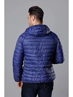 Modrá pánská prošívaná bunda s kapucí model 18345039 - J.STYLE Modrá pánská prošívaná bunda s kapucí model 18345039 - J.STYLE