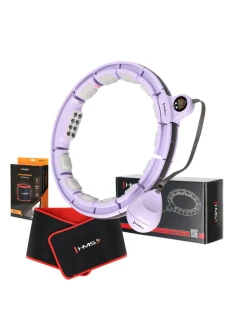 MAGNETICKÝ HULA HOP SET FIALOVÝ HHM13 S POČÍTADLOM HMS + ZOŠTÍHĽUJÚCI PÁS BR163 ČIERNY