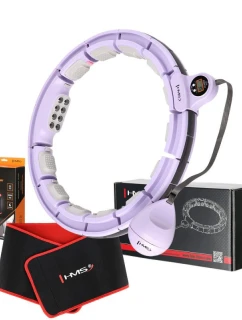 MAGNETICKÝ HULA HOP SET FIALOVÝ HHM13 S POČÍTADLEM HMS + ZEŠTÍHLUJÍCÍ PÁS BR163 ČERNÝ