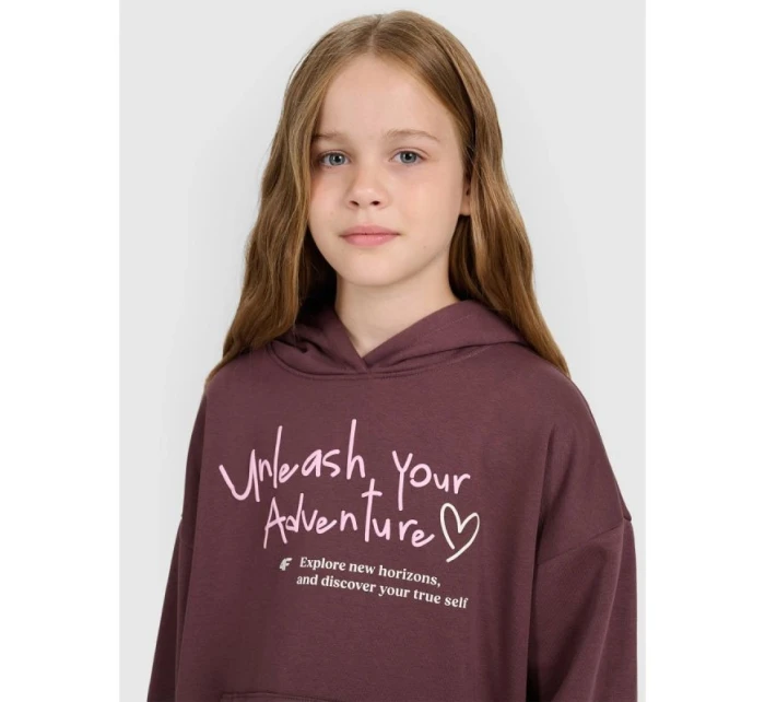 Dívčí mikina oversize s kapucí model 21815691 - 4F Dívčí mikina oversize s kapucí model 21815691 - 4F