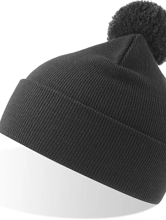 Atlantis Headwear Wind-S Pompom Pletená čiapka s bambulou 33.0294 tmavošedá