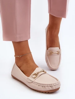 Damskie Klasyczne Mokasyny Z Ozdobą Beżowe Ainslee