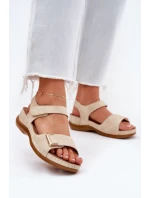 Pohodlné dámské sandály na platformě béžové model 21694154 - EVENTO