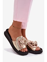 Dámské Sandály Kůže Mašle  Zlaté model 22133732 - S.Barski