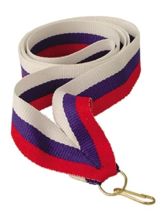 Stuha 11 mm - biela, modrá a červená