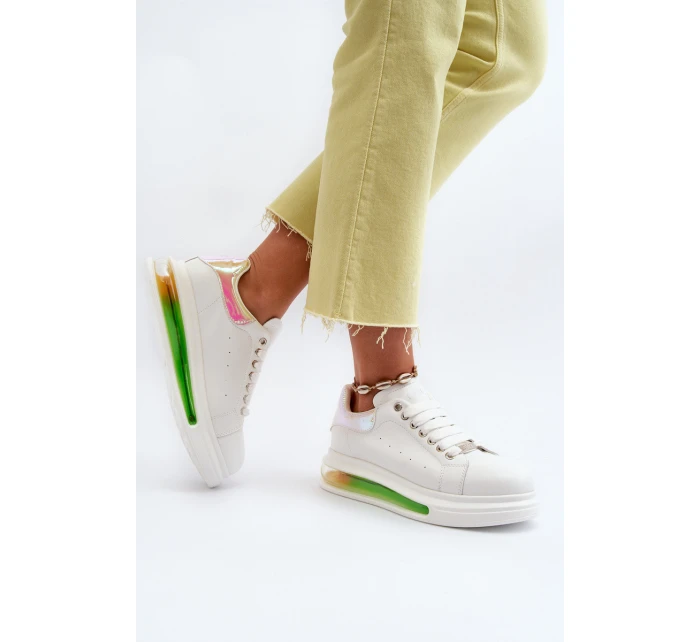 Sneakersy Damskie Skórzane GOE NN2N4029 Białe