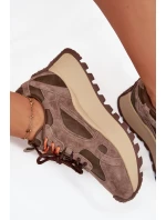 Kožené sneakersy na platformě dámské Big Star model 21705737 HIPOLY SYSTEM béžové - Big Star Shoes Kožené sneakersy na platformě dámské Big Star model 21705737 HIPOLY SYSTEM béžové - Big Star Shoes