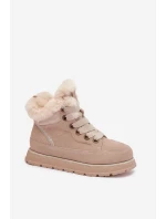 Semišové sněhule dámské na platformě s kožíškem Big Star model 21786619 béžové - Big Star Shoes