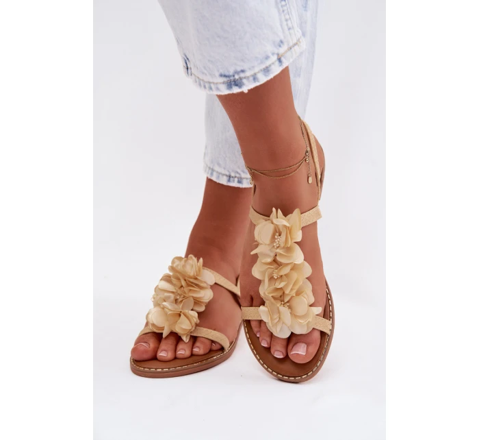Dámské sandály Ploché s Ozdobnými Zlaté model 21961016 - Boto