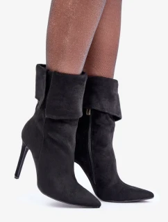 Členkové topánky na ihlovom podpätku s čiernym zvrškom Luxira