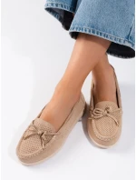 Vynikajúce hnedé dámske mokasíny bez podpätku Vynikajúce hnedé dámske mokasíny bez podpätku