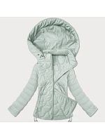 Krátká dámská prošívaná bunda v mátové barvě model 21066775 - J.STYLE Krátká dámská prošívaná bunda v mátové barvě model 21066775 - J.STYLE