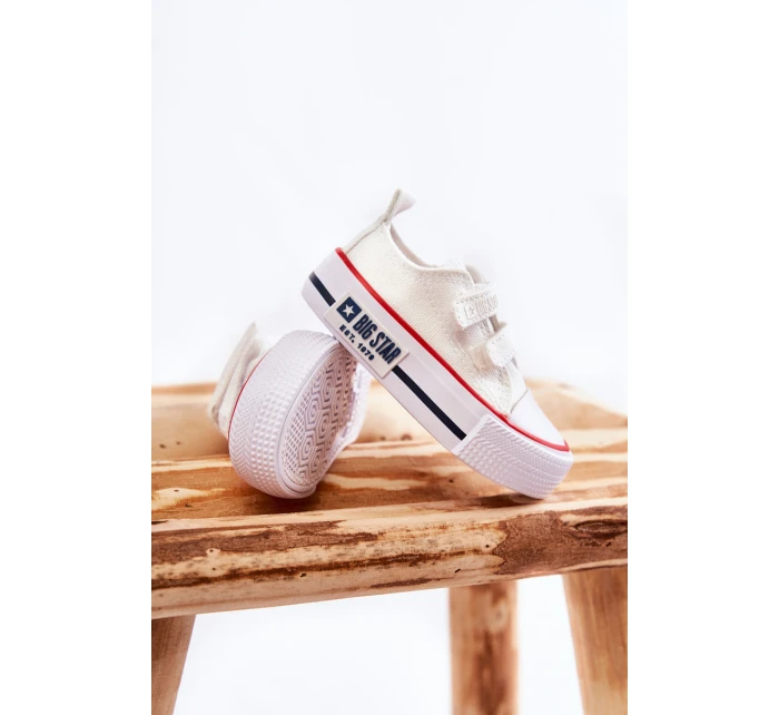 Dětské látkové tenisky se suchým zipem BIG STAR model 21594950 Bílá - Big Star Shoes