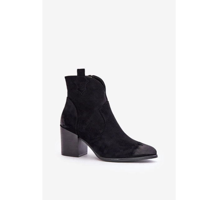 Dámské semišové teplé boty Černe model 21675647 - VINCEZA