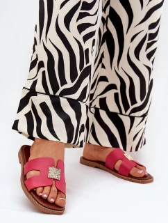 Płaskie Klapki Z Wycięciami I Ozdobą Fuksja Bohalis