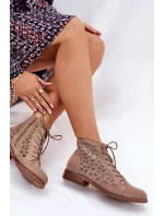 Dámské kotníkové boty model 22010080 Béžová - S.Barski