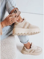 Dámské tenisky s kožešinou na platformě béžové Dstreet model 21992228 - FashionStreet