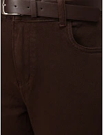 Jeansy damskie mom fit z paskiem brązowe model 22361856 - FashionStreet Jeansy damskie mom fit z paskiem brązowe model 22361856 - FashionStreet