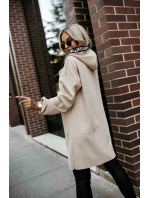 model 21379613 Ležérní kabát s kapsami a kapucí béžový - numoco basic model 21379613 Ležérní kabát s kapsami a kapucí béžový - numoco basic