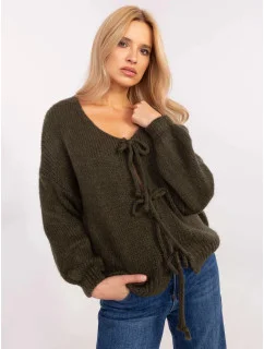 Volný dámský kardigan v khaki barvě model 20840824 - Factory Price