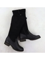 Dámske kožené topánky na klinoch zateplené čierne Rieker 9551