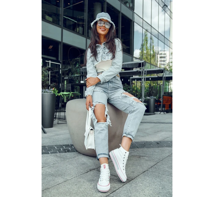 Dámské vysoké textilní tenisky na platformě Big Star model 21608464 Bílá - Big Star Shoes Dámské vysoké textilní tenisky na platformě Big Star model 21608464 Bílá - Big Star Shoes