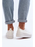 Trampki Damskie Materiałowe Białe Staneva