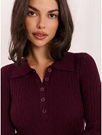 Sweter PM SW model 22400843 ciemny fioletowy - FPrice Sweter PM SW model 22400843 ciemny fioletowy - FPrice