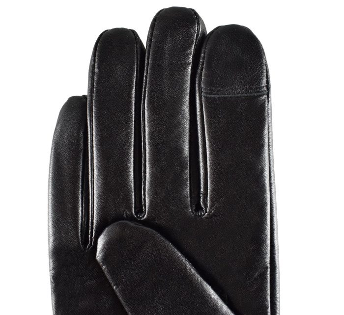Semiline Dámske kožené antibakteriálne rukavice P8214 Black