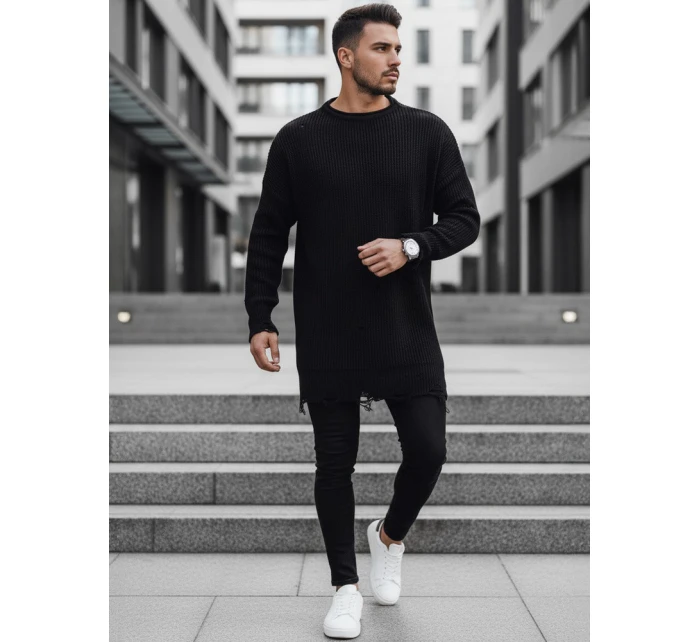 Pánský černý svetr Dstreet model 21966872 - FashionStreet Pánský černý svetr Dstreet model 21966872 - FashionStreet