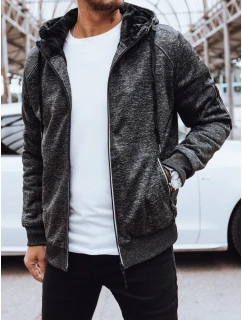 Pánska zateplená tmavosivá mikina FashionStreet BX5626