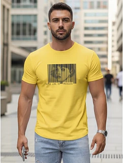 Pánske tričko s potlačou žltá FashionStreet NX5014R