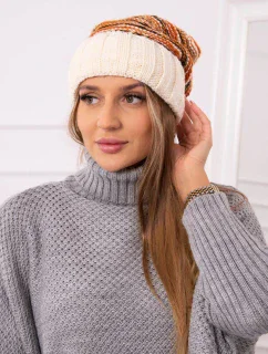 Dámska čiapka Feba K330 ecru+red