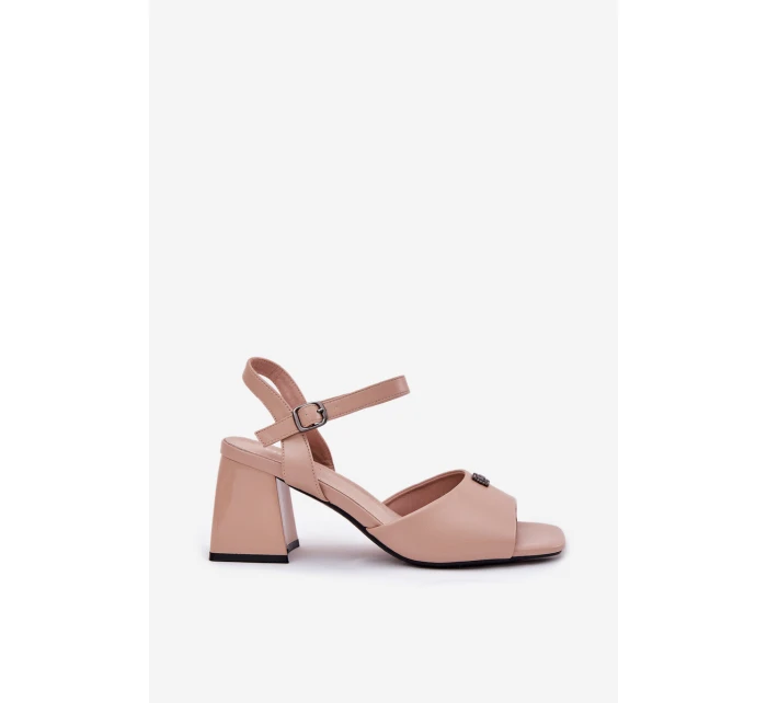 Sandały Damskie Na Słupku Vinceza 62235 Beżowe