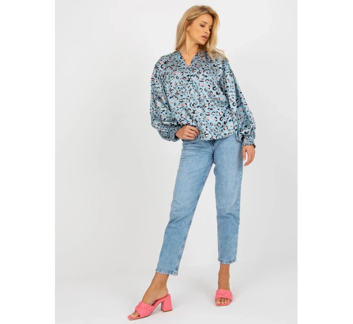 Dámska košeľa LK KS 509017 2.78 čierna a modrá - FPrice