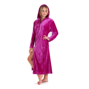 Dámsky župan Siena s kapucňou na zips 3656 fuchsia - Vestis