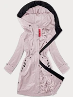 Dámska rovná bunda s kapucňou LHD powder pink (LHD-24590)