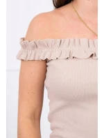 Španielske šaty s volánikmi béžovej Španielske šaty s volánikmi béžovej