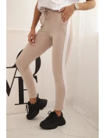 Dámska bavlnená súprava s tričkom a legínami s bielou šerpou