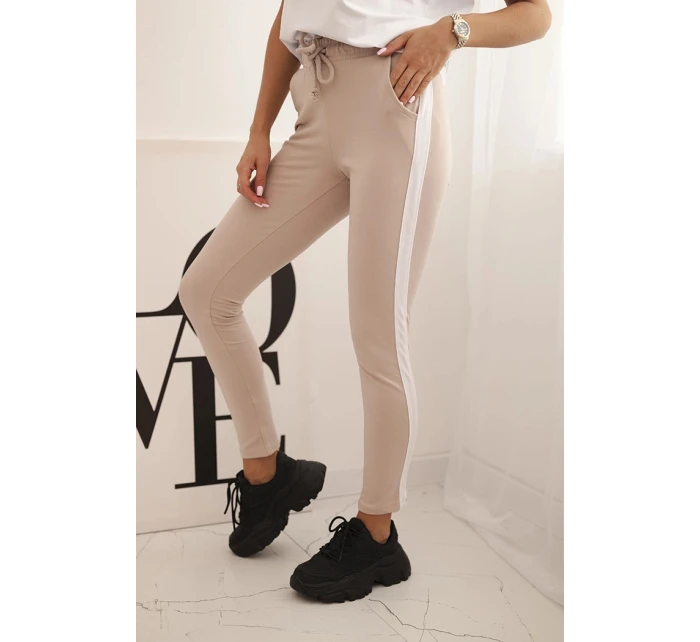 Dámska bavlnená súprava s tričkom a legínami s bielou šerpou