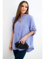 Halenka s delším zadním dílem světle fialová