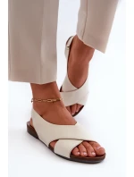 Zazoo 40407 Sandały Skórzane Damskie Jasnobeżowe Zazoo 40407 Sandały Skórzane Damskie Jasnobeżowe