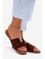 Dámské ploché s ozdobným detailem V Čokoládové model 22111391 - Boto