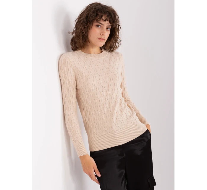Sweter AT SW  jasny beżowy model 21888811 - FPrice